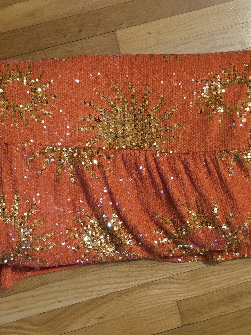 FARM Rio XL Sunny Orange Sequin Wrap Mini Dress - Picture 7 of 16